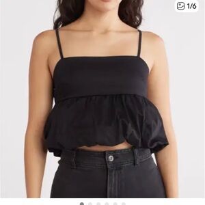 NWOT Abound bubble peplum crop